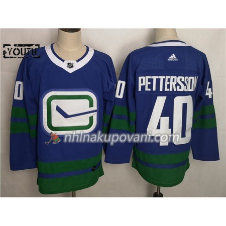 Vancouver Canucks Dresy Elias Pettersson 40 Alternate Adidas 2019-2020 Modrý Authentic - Dětské Vancouver Canucks Dresy Elias Pettersson 40 Alternate Adidas 2019-2020 Modrý Authentic - Dětské